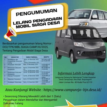 TIMLAK BKK MOBIL SIAGA DESA ADAKAN LELANG